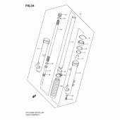 Схема вузла: Передня вилка (Dr-z125l) для Suzuki DR-Z125 DR-Z125L