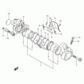 Схема вузла: Передній гальмівний супорт (Model n) для Suzuki VS800 Intruder 800