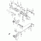 Схема узла: Копирный вал & Вилки & Вал переключения для Suzuki LS650 Savage