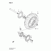 Схема вузла: Заднє колесо (Gsf1250l0) для Suzuki GSF1250 Bandit