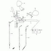 Схема узла: Руль & Тросики для Suzuki GSX750 Katana