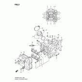 Схема вузла: Передня головка циліндра & Прокладка головки & Свічка запалювання Suzuki DL650 V-Strom