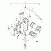 Схема вузла: Повітряний фільтр Suzuki LS650 Savage