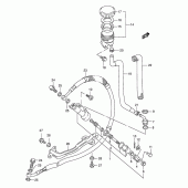 Схема узла: Задний тормозной цилиндр для Suzuki DR800