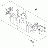 Схема узла: Задний тормозной суппорт для Suzuki UH150 Burgman