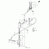 Схема вузла: Задній гальмівний циліндр (Model k3) для Suzuki RM250