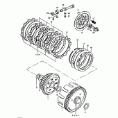 Схема узла: Сцепление для Suzuki TS125