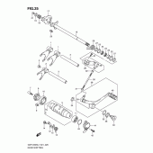Схема вузла: Копірний вал & Вилки & Вал перемикання для Suzuki GSF1250 Bandit S