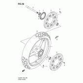 Схема вузла: Переднє колесо (Dl650ak7/ak8/ak9/al0/auel0) для Suzuki DL650 V-Strom