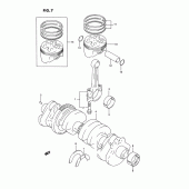 Схема вузла: Колінчастий вал Поршень для Suzuki GSX-R750