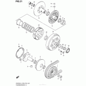 Схема узла: Ведущий и ведомый шкив (Вариатор) для Suzuki AN400 Burgman (EU analogue of SkyWave)