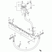 Схема вузла: Задній гальмівний циліндр Suzuki GSX600 Katana