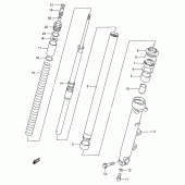 Схема вузла: Передня вилка (Rf900rr/rs) для Suzuki RF900