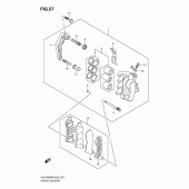 Схема вузла: Передній гальмівний суппорт Suzuki VLR1800 Intruder C1800R/ Boulevard C109R