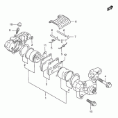 Схема вузла: Задній гальмівний супорт для Suzuki GSX750 Katana