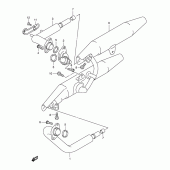 Схема вузла: Вихлопна система Suzuki VL250 Intruder LC