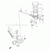 Схема вузла: Передній гальмівний циліндр Suzuki RGV250