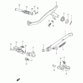 Схема вузла: Підніжка & Підставка для Suzuki TS125