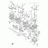Схема узла: Карбюратор (See note) для Suzuki GSX600 Katana
