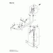 Схема вузла: Задній гальмівний циліндр (Gsf1250l1 e24) для Suzuki GSF1250 Bandit