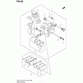Схема вузла: Задній гальмівний супорт для Suzuki GSX-R1000