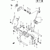 Схема узла: Копирный вал & Вилки & Вал переключения для Suzuki DR650 DR650R