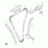 Схема вузла: Ланцюг ГРМ & Натягувач & Заспокоювач Suzuki DR-Z250