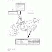 Схема вузла: Інформаційні наклейки (Model k2/k3/k4) для Suzuki DR-Z400 DR-Z400E