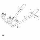 Схема вузла: Вихлопна система Suzuki GSX600 Katana
