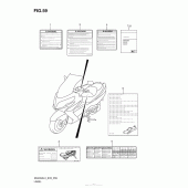 Схема вузла: Інформаційні наклейки (An400Zal3 E28) для Suzuki AN400 Burgman (EU analogue of SkyWave)