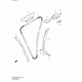 Схема вузла: Ланцюг ГРМ & Натягувач & Заспокоювач Suzuki DR-Z250