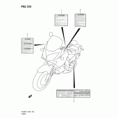 Схема вузла: Інформаційні наклейки (Dl650al1 e2) для Suzuki DL650 V-Strom
