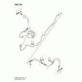Схема вузла: Задній гальмівний шланг (An400zal1 e33) для Suzuki AN400 Burgman (EU analogue of SkyWave)