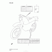 Схема вузла: Інформаційні наклейки (Dr200Sel3 E28) для Suzuki DR200 DR200SE