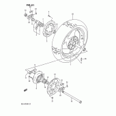 Схема вузла: Заднє колесо Suzuki GSX-R750