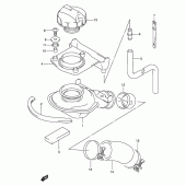 Схема узла: Горловина топливного бака для Suzuki VL1500 Intruder LC