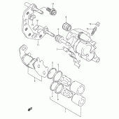 Схема вузла: Передній гальмівний супорт (Model l/m/n/p/r) Suzuki VX800 VX800