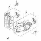 Схема вузла: Фара (E24) для Suzuki AN650 Burgman (EU analogue of SkyWave)