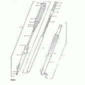 Схема узла: Вилка передней оси (Dr400sx,  e15,  e17) для Suzuki DR400