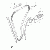 Схема узла: Цепь ГРМ & Натяжитель & Успокоитель для Suzuki GS500
