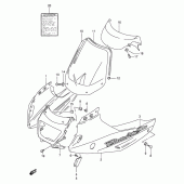 Схема вузла: Передній обтічник (Gsf600st/sut/sv/suv/sw/suw/sx/sux) для Suzuki GSF600 Bandit