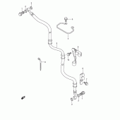 Схема вузла: Передній гальмівний шланг (An400k4/k5/k6) для Suzuki AN400 Burgman (EU analogue of SkyWave)