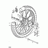 Схема вузла: Переднє колесо Suzuki RM100