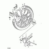 Схема узла: Переднее колесо для Suzuki TS250
