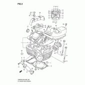 Схема вузла: Головка циліндра (Rear) для Suzuki VS800 Boulevard S50