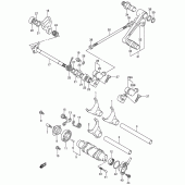 Схема вузла: Копірний вал & Вилки & Вал перемикання для Suzuki GSX1400