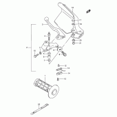 Схема вузла: Ліва ручка керма (Model v/w/x) для Suzuki DR350