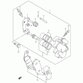 Схема вузла: Передній гальмівний супорт для Suzuki GSF650 Bandit S