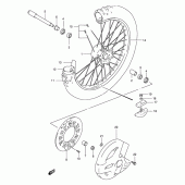 Схема вузла: Переднє колесо (Model t) для Suzuki RM250