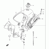 Схема вузла: Паливний бак (Model k2) для Suzuki DR650 DR650SE